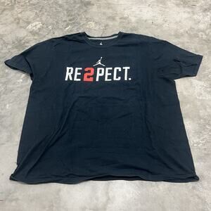 New York Yankees Shirt Men XXL Black MLB Baseball Jordan RE2PECT Tee Derek Jeter